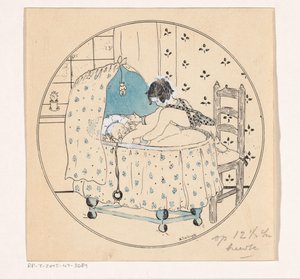 Girl Trying to Lift Baby from Cradle