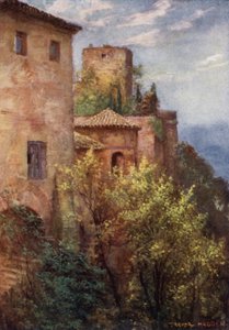 Granada, Exterior of the Alhambra by A. Trevor Haddon