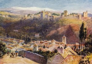 Granada, General View of the Alhambra by A. Trevor Haddon