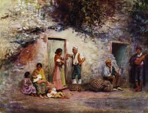 Granada, Gypsies at the Doors of their Caves by A. Trevor Haddon