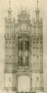 Architectural Drawing: West Front Inner Gate House by A. W. N. Pugin