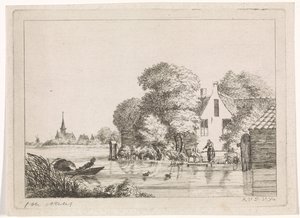 Fisherman and a Woman in Front of a House