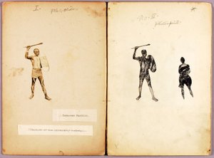 Tattooing--Single Warrior, Study Folder for Book Concealing Coloration in the Animal Kingdom by Abbott Handerson Thayer