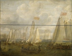 Marine Pageant on the Y off Amsterdam by Abraham  Alewijn