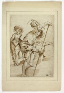 A Standing Soldier, a Standing Woman, and a Stooping Drummer by Abraham Bloemaert