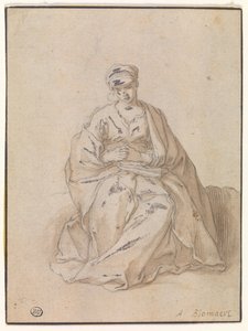 Mary, Sitting with a Book by Abraham Bloemaert