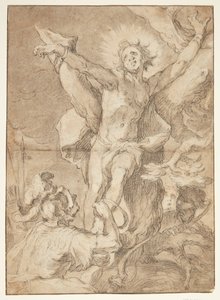 Saint Sebastian Tied to a Tree by a Roman Soldier by Abraham Bloemaert