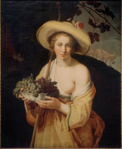 Shepherdess with Grapes by Abraham Bloemaert