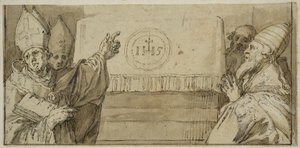 The Four Latin Church Fathers in Front of an Altar by Abraham Bloemaert