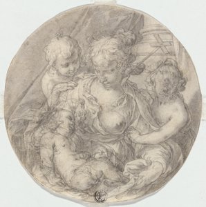 The Madonna with the Christ Child, with the infant John the Baptist and another Child (Caritas) by Abraham Bloemaert