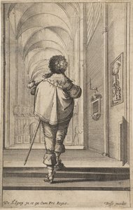 A Gentleman Seen from Behind Walking into a Church by Abraham Bosse