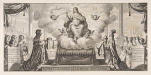 Almanach for 1639: Louis XIII and Anne of Austria Entrusting the Kingdom and the Prince, 1639 by Abraham Bosse