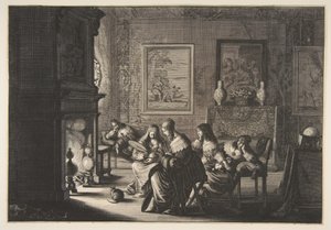 Foolish Virgins Sleeping by Abraham Bosse