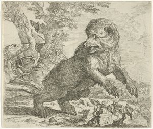 Bear Attacked by Dogs (Various Animals) by Abraham Danielsz. Hondius