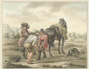 Blacksmith in Landscape by Abraham Delfos