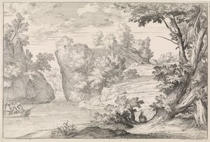 River Landscape with a Hare
