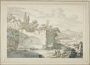 Landscape with Fountain by Abraham Genoels II