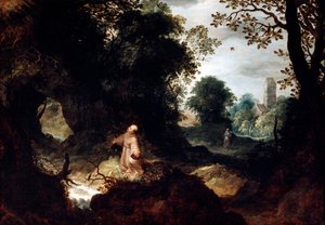 Rocky Landscape with Saint Francis, early 17th century