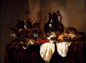 Still Life with Jug and Crustacea by Abraham Hendricksz van Beyeren