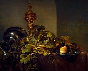 Still Life with a Basket of Grapes and a Gold Cup