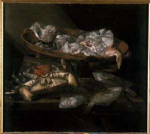 Still life with flatfish and crab