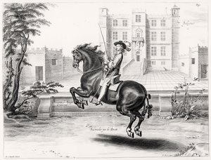 Illustration from a Riding Manual, engraved by Peeter Clouwet by Abraham Jansz. van after Diepenbeeck