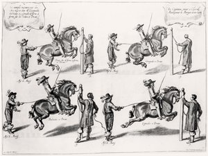 Illustration from a Riding Manual, engraved by Peeter Clouwet by Abraham Jansz. van after Diepenbeeck