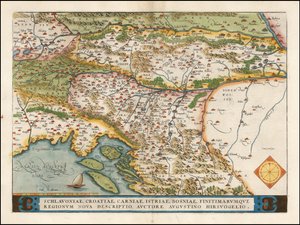 1574 Map of the Western Balkan by Abraham Ortelius