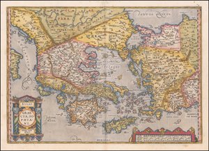 1584 Map of Greece and Western Turkey by Abraham Ortelius