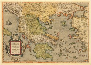 1584 Map of Greece by Abraham Ortelius
