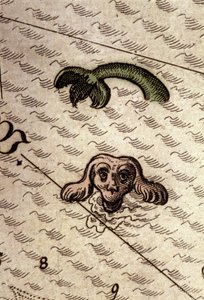 A marine monster with a dog