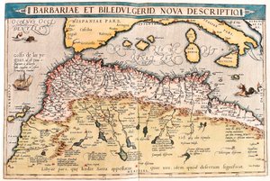 Geography Map of Northern Africa from Theatrum Orbis Terrarum by Abraham Ortelius by Abraham Ortelius