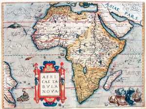Description of the African continent. Geography map from 