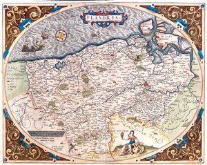 France, Belgium, Netherlands by Abraham Ortelius