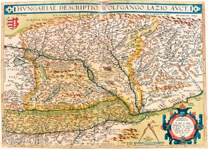 Geography map of the territory of Hungary from 