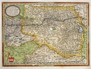Map of Austria, from Theatrum Orbis Terrarum by Abraham Ortelius