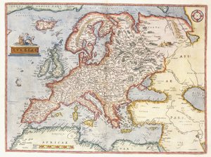 Map of Europe by Abraham Ortelius