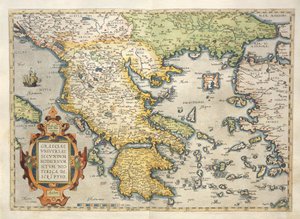 Map of Greece, from Theatrum Orbis Terrarum by Abraham Ortelius by Abraham Ortelius