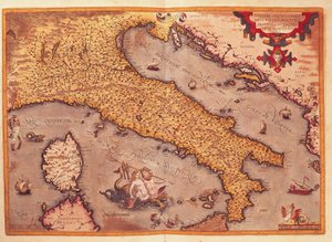Map of Italy by Abraham Ortelius