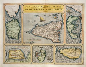Map of Mediterranean Islands by Abraham Ortelius