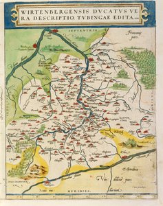 Map of Wurttemberg, from Theatrum Orbis Terrarum by Abraham Ortelius by Abraham Ortelius