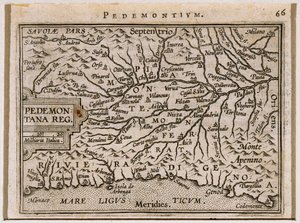 Piedmont and Western Liguria Regions from Theatrum Orbis Terrarum by Abraham Ortelius