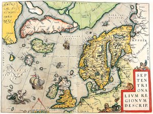 Geography map of Scandinavia and Northern Europe from 