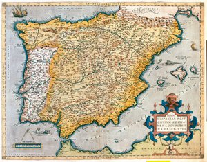 Spain, Portugal by Abraham Ortelius