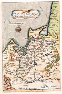 Geography Map of the Territory in Northern Poland with the City of Dantzig from 