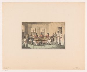 Surinamese and Dutch Drinking Tea by Abraham Pieter Felix