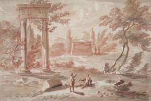 Landscape with Tomb, Ruins, and Figures by Abraham Rademaker