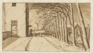 View along the City Wall of Utrecht, from the South, with the Smeetoren (