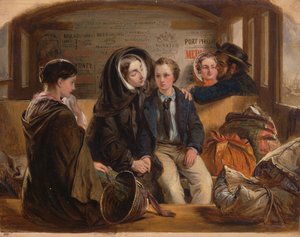 Second Class-The Parting. Thus part we rich in sorrow, parting poor, 1855 by Abraham Solomon