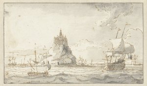 View of Mont-St.Michel by Abraham Storck